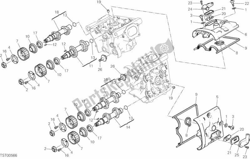 Todas as partes de Cabeça Do Cilindro: Sistema De Cronometragem do Ducati Monster 1200 R USA 2018